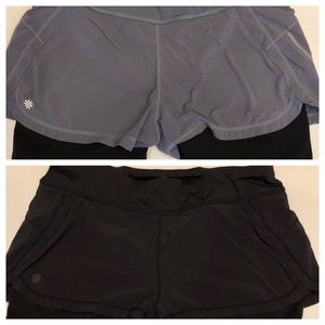 LOT OF 2 BLK and GRY athleta 2 in 1 short size L